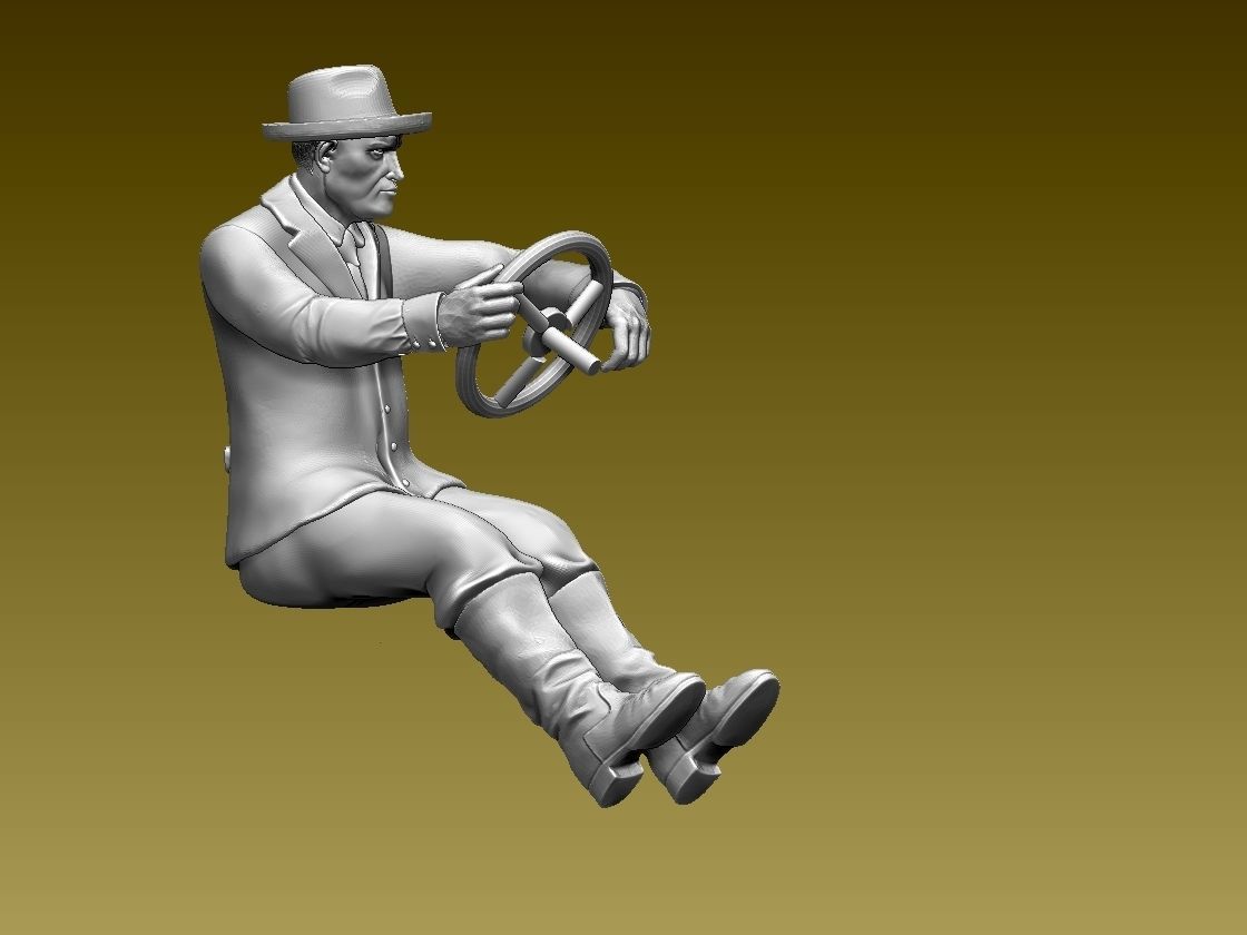 driver man driving car 3D print model_33