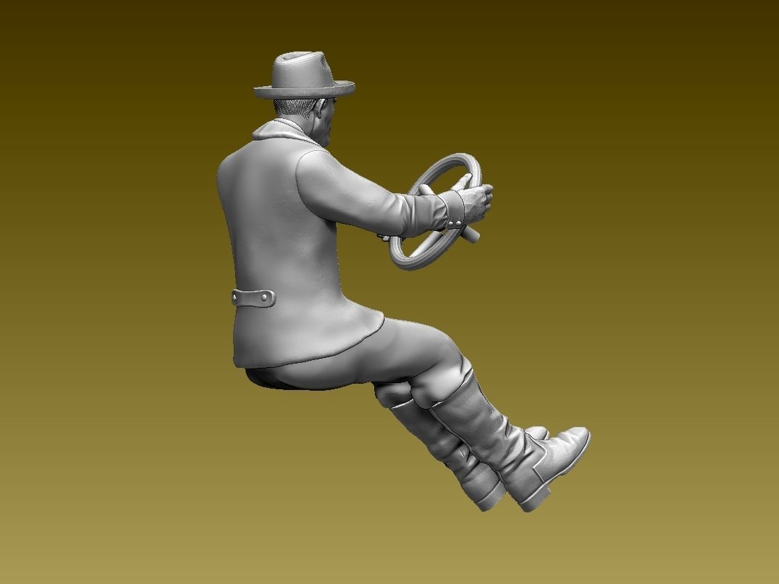 driver man driving car 3D print model_31