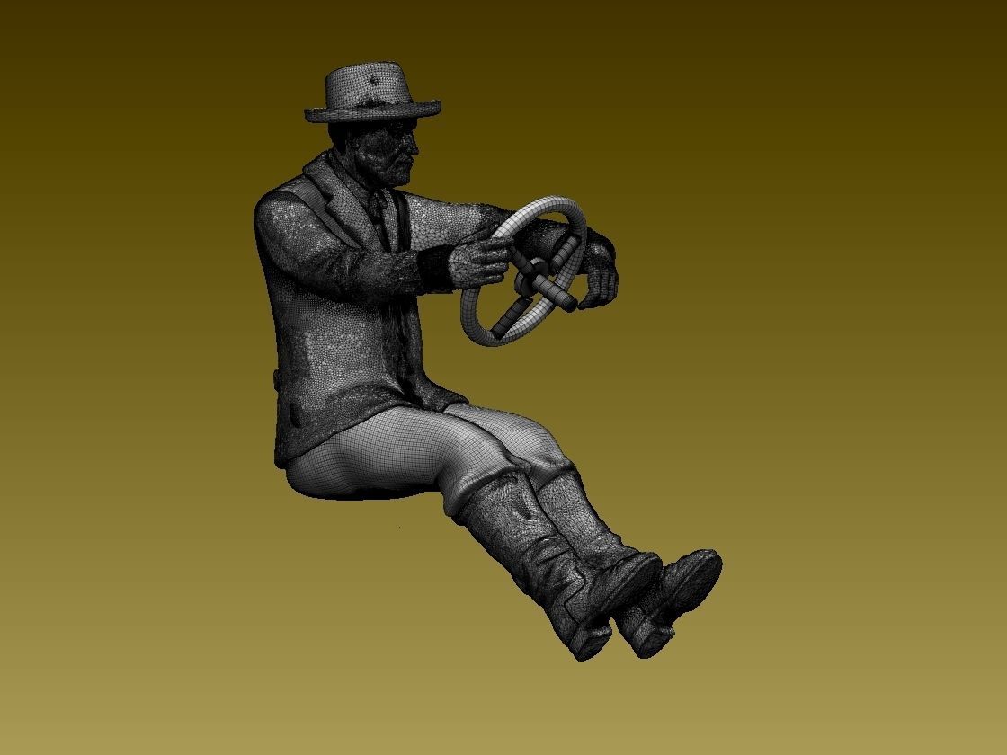 driver man driving car 3D print model_6