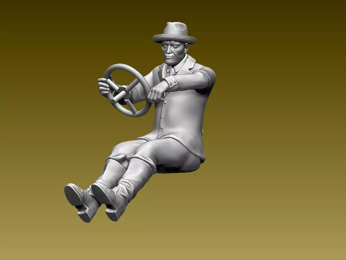 driver man driving car 3D print model_0