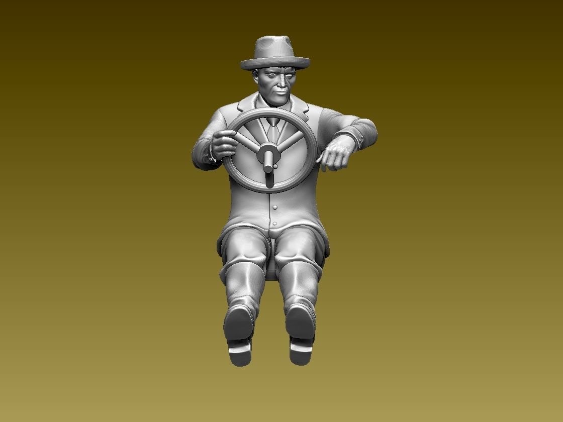 driver man driving car 3D print model_36