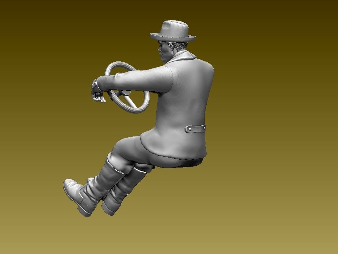 driver man driving car 3D print model_57