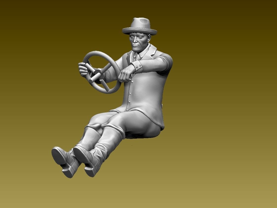 driver man driving car 3D print model_14
