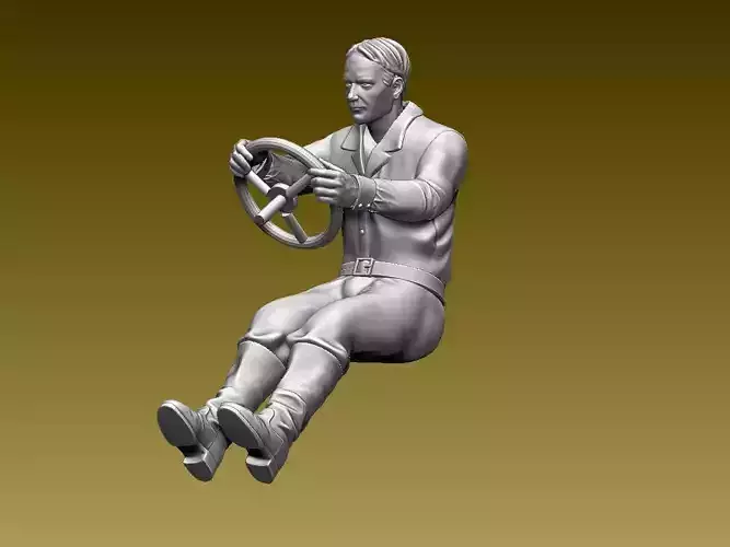 driver man on steering wheel 3D print model