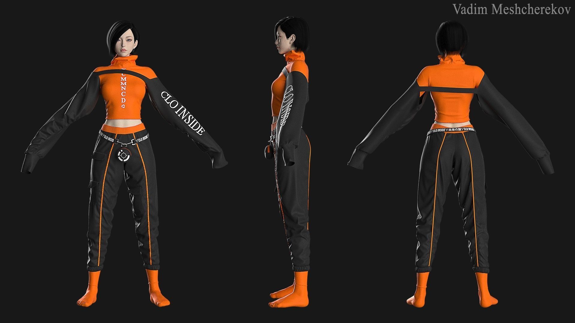 Female Modern Outfit 5 3D model_2