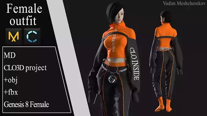 Female Modern Outfit 5 3D model