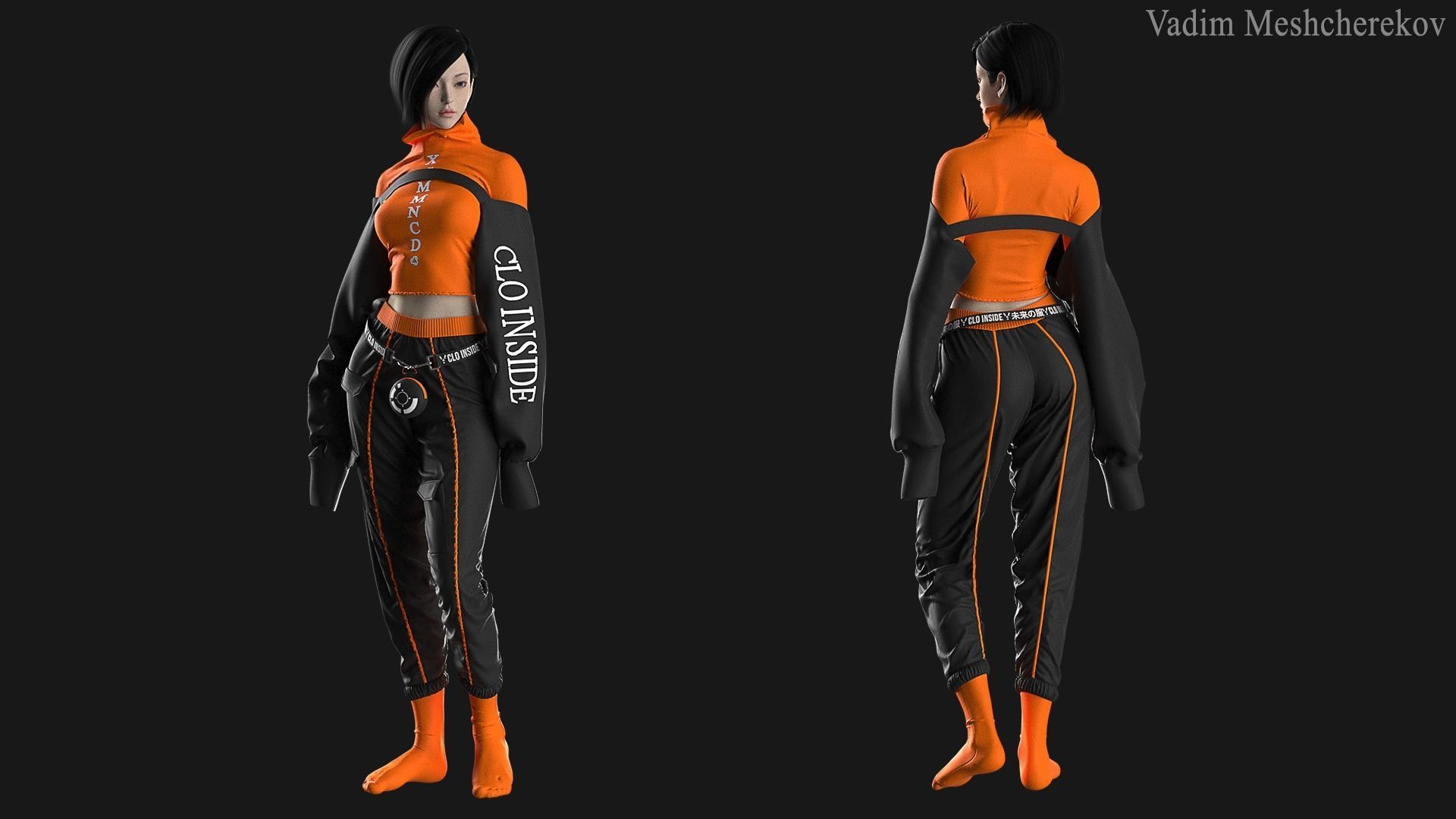 Female Modern Outfit 5 3D model_1