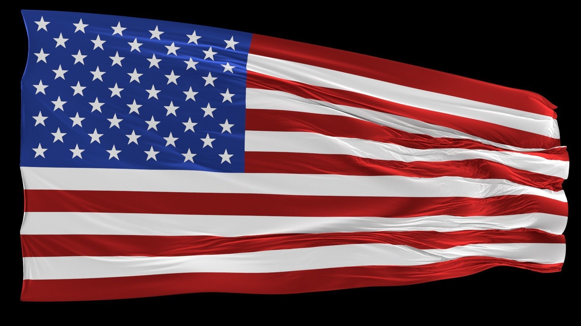 USA flag 3D model_2