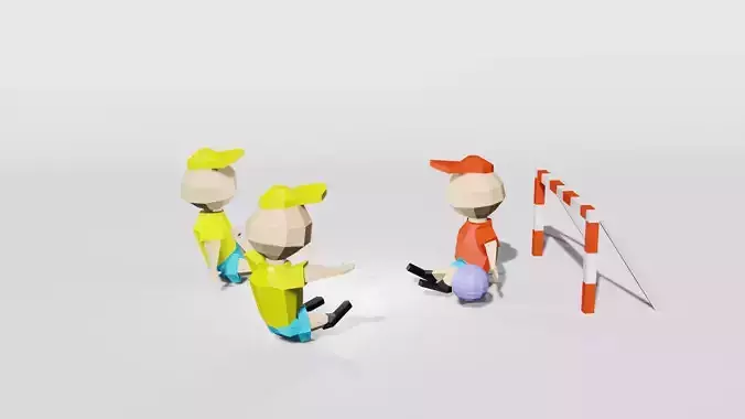 Simple low-poly character  Low-poly 3D model