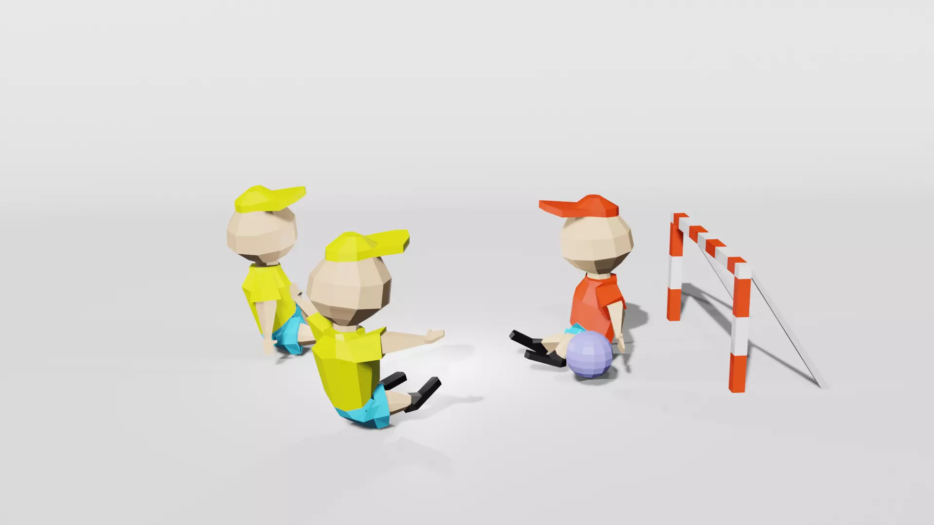 Simple low-poly character  Low-poly 3D model_0