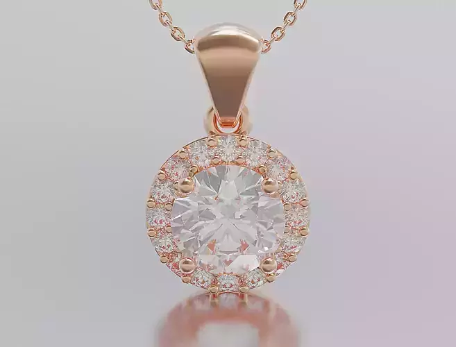 pendant gold logo with diamond in middle