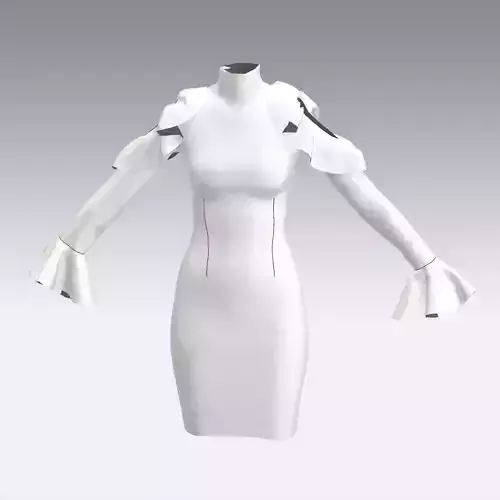 DRESS DRESS with ruffled sleeves