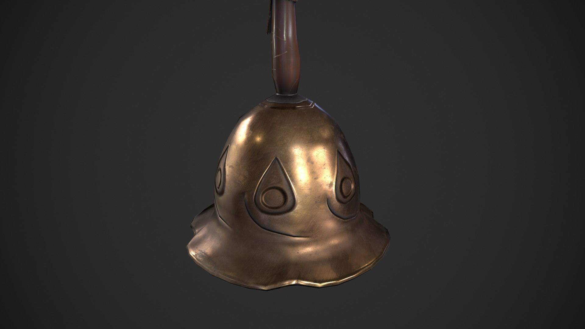 Hand Bell Low-poly 3D model_7