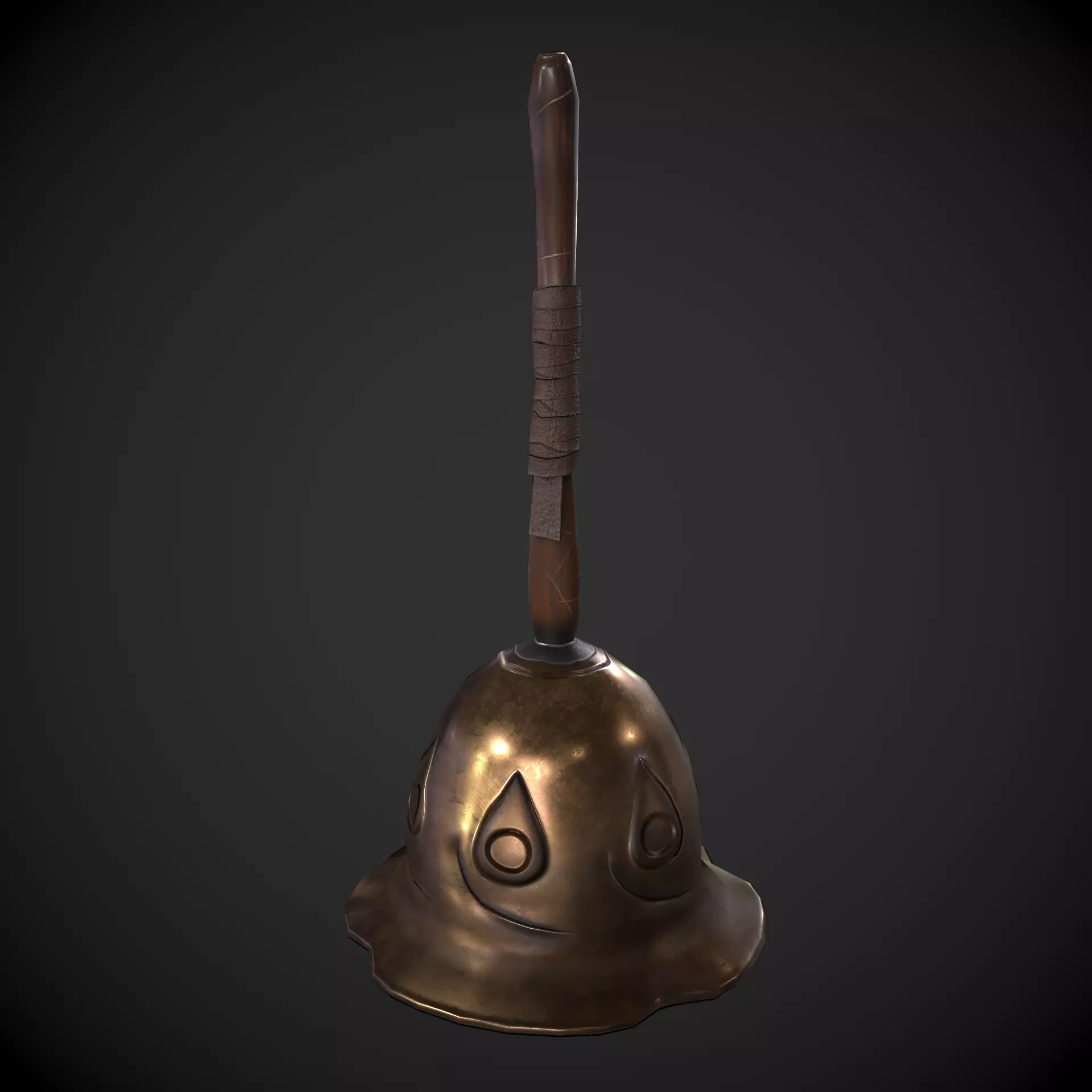 Hand Bell Low-poly 3D model_0