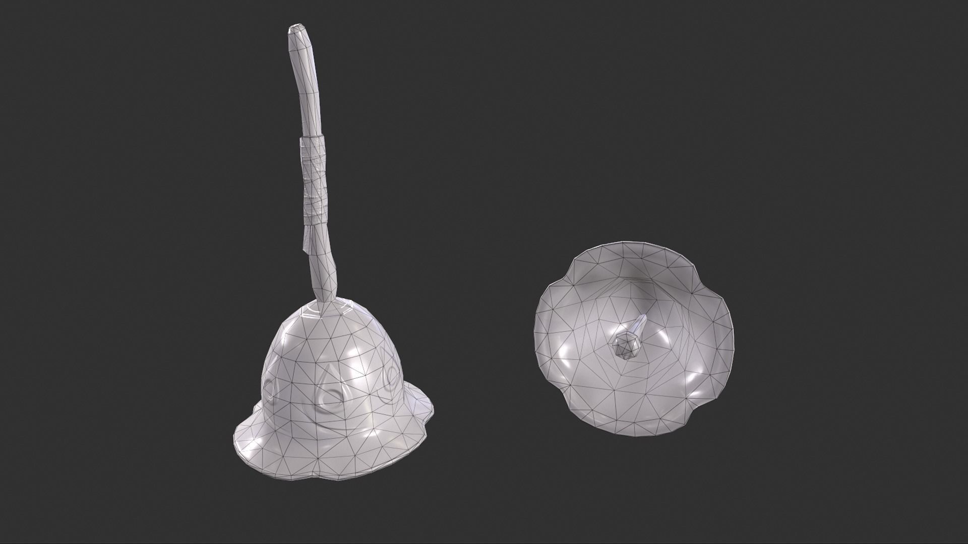 Hand Bell Low-poly 3D model_2