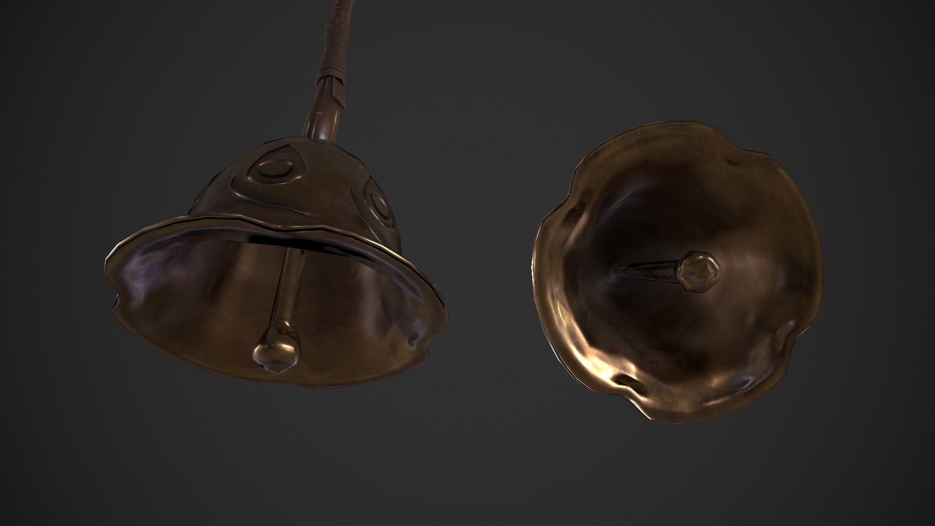 Hand Bell Low-poly 3D model_9