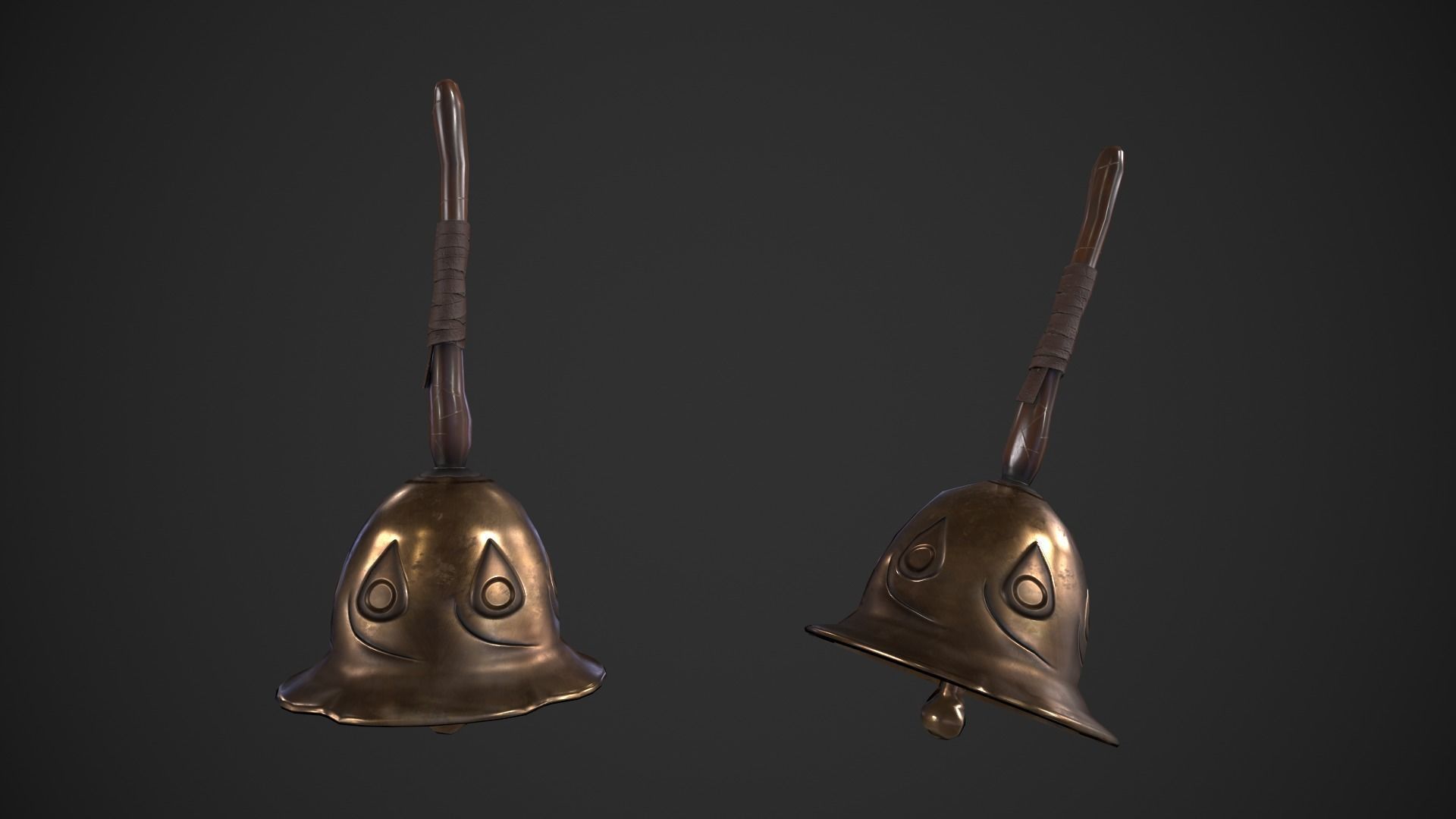 Hand Bell Low-poly 3D model_5