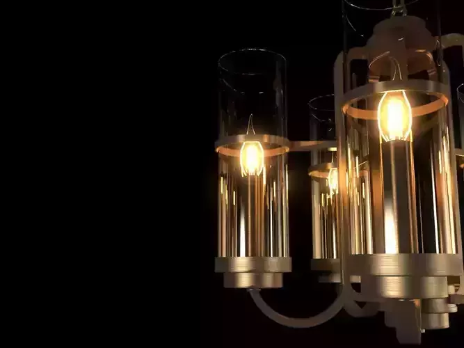 Five flames Cylindrical Chandelier