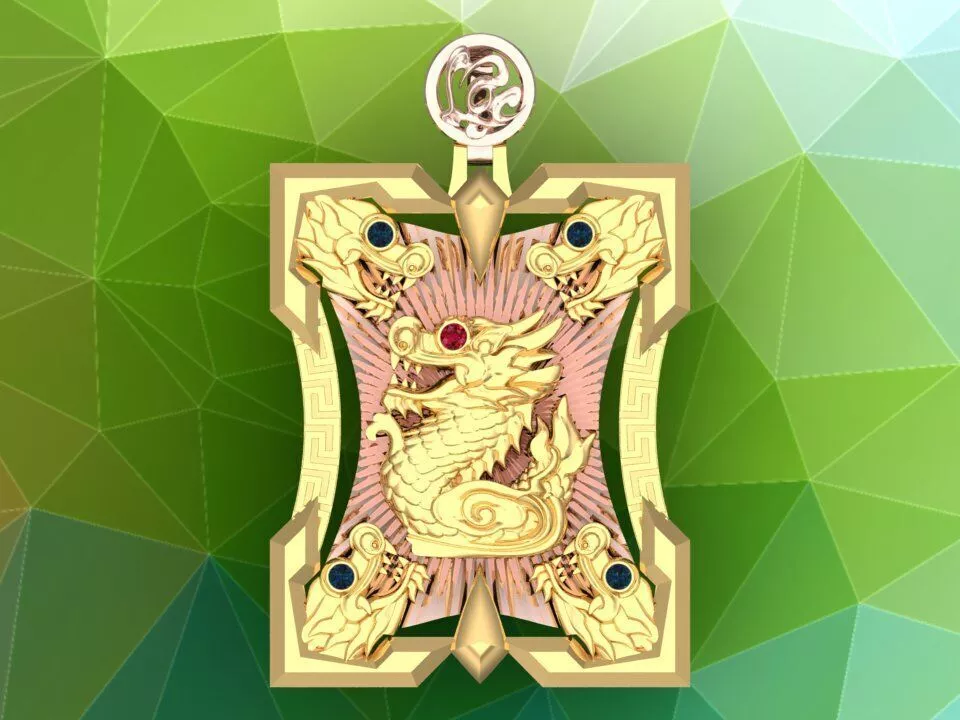 Dragon pendant - Men Dragon pendant - N358 3D print model