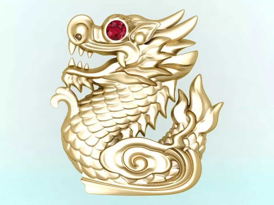 Dragon for jewelry - Dragon for ring - Dragon for pendant - N428 3D print model_0