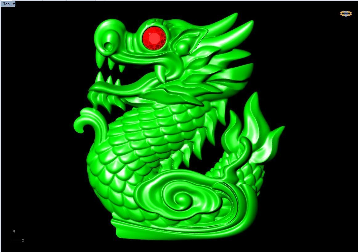 Dragon for jewelry - Dragon for ring - Dragon for pendant - N428 3D print model_4