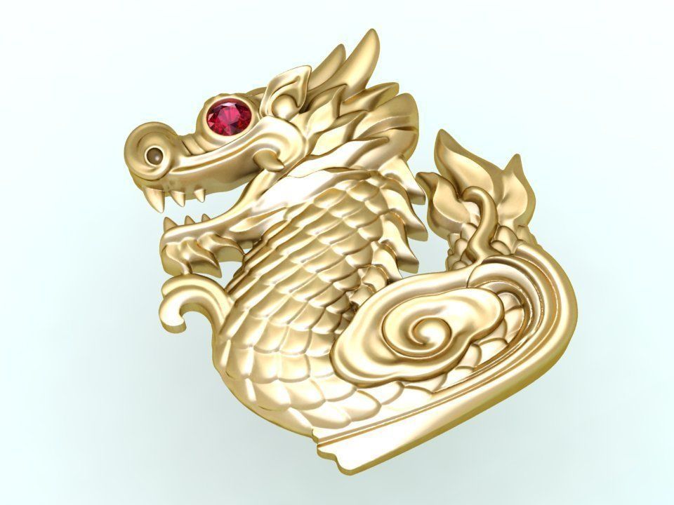 Dragon for jewelry - Dragon for ring - Dragon for pendant - N428 3D print model_1