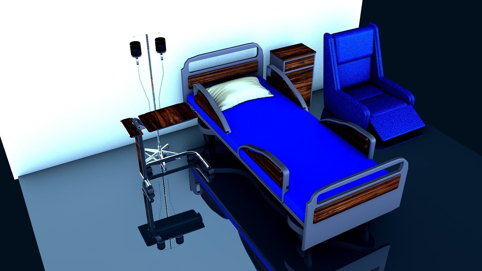 HOSPITAL  ROOM SET 3D model_2
