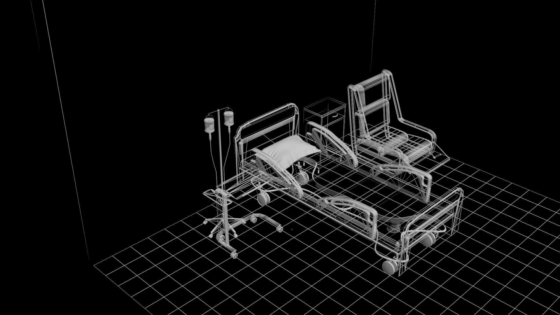 HOSPITAL  ROOM SET 3D model_5