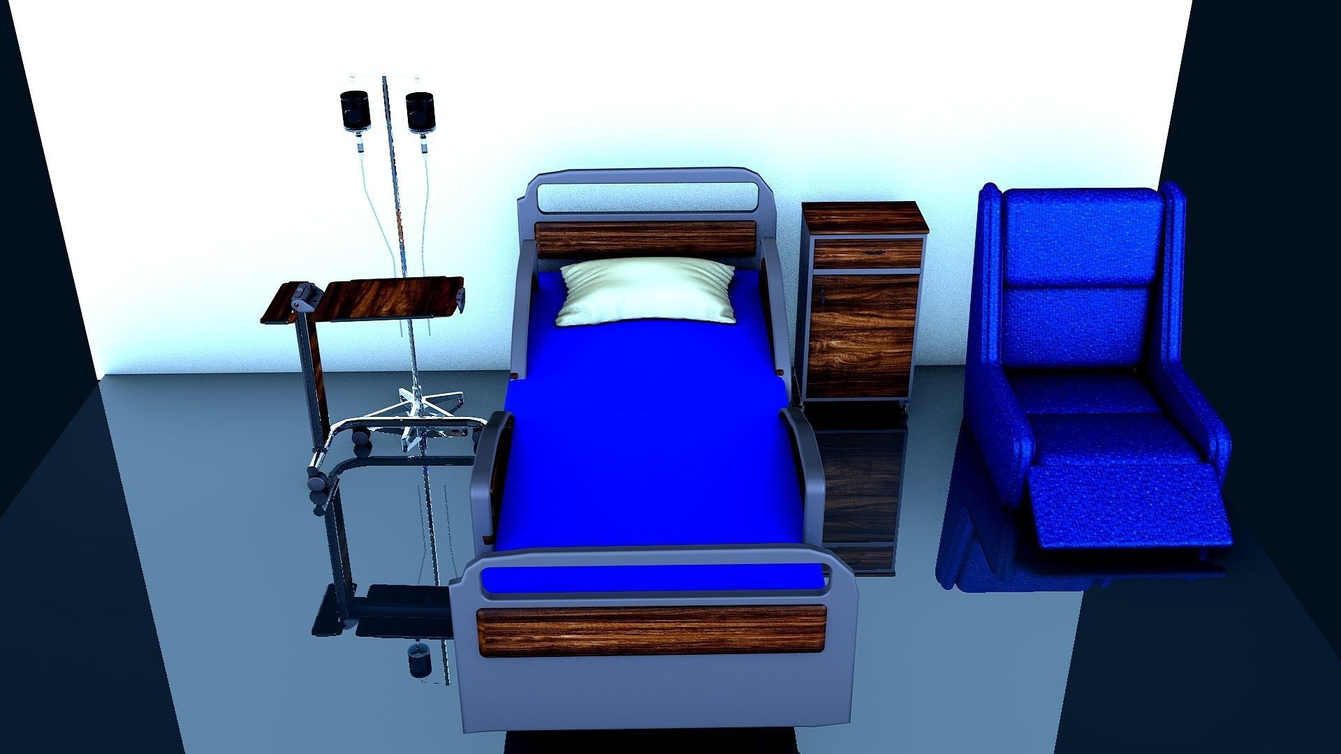 HOSPITAL  ROOM SET 3D model_1