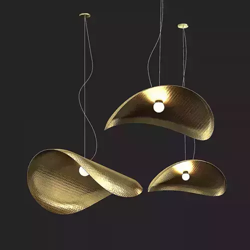 Ligth 1 three gold pendant lights