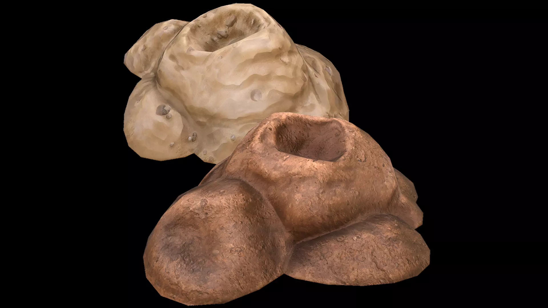 Pile Of Earth Stylized Archaeological Excavation Treasures Low-poly 3D model