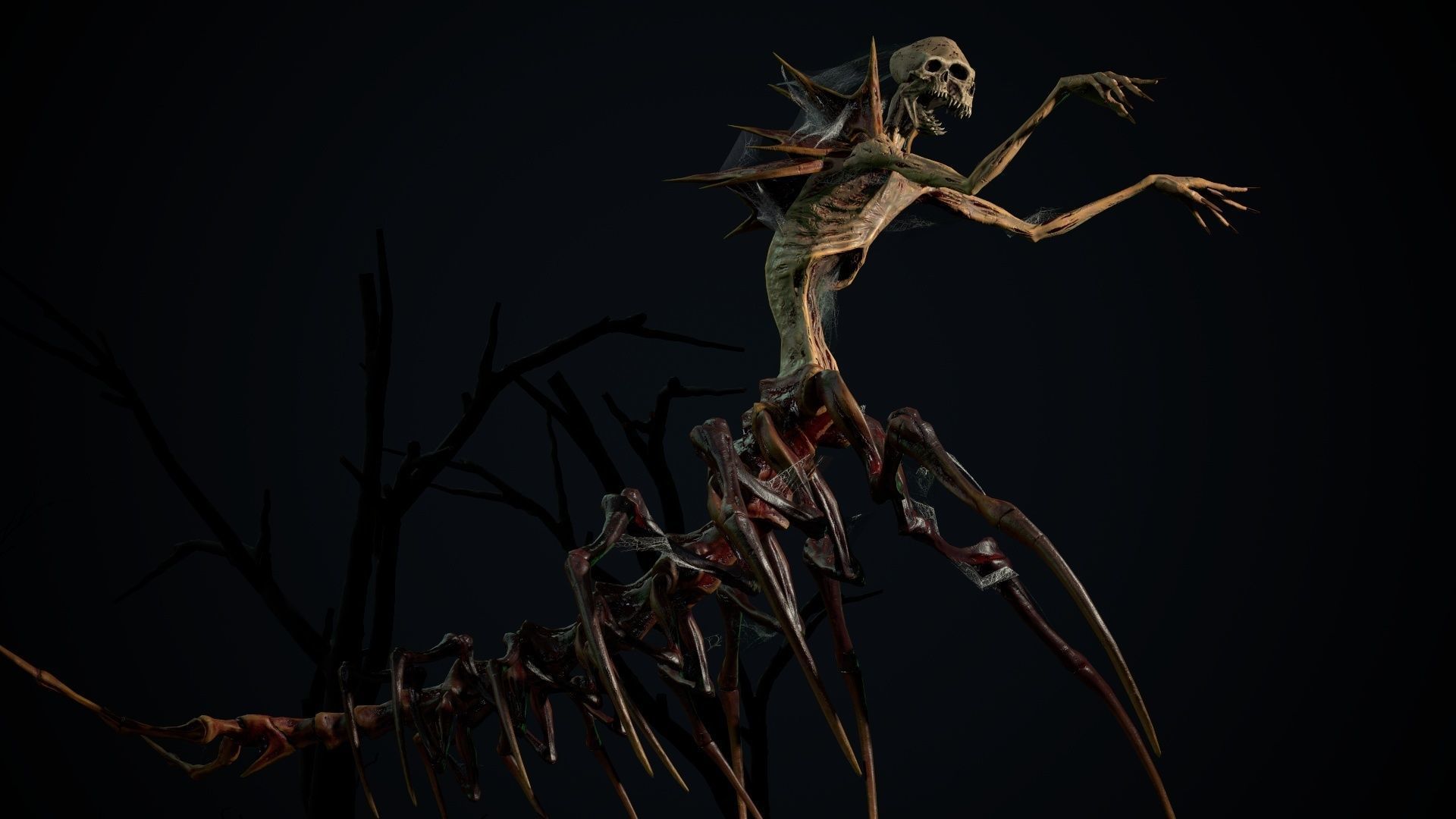 Undeath Centipede Low-poly 3D model_13