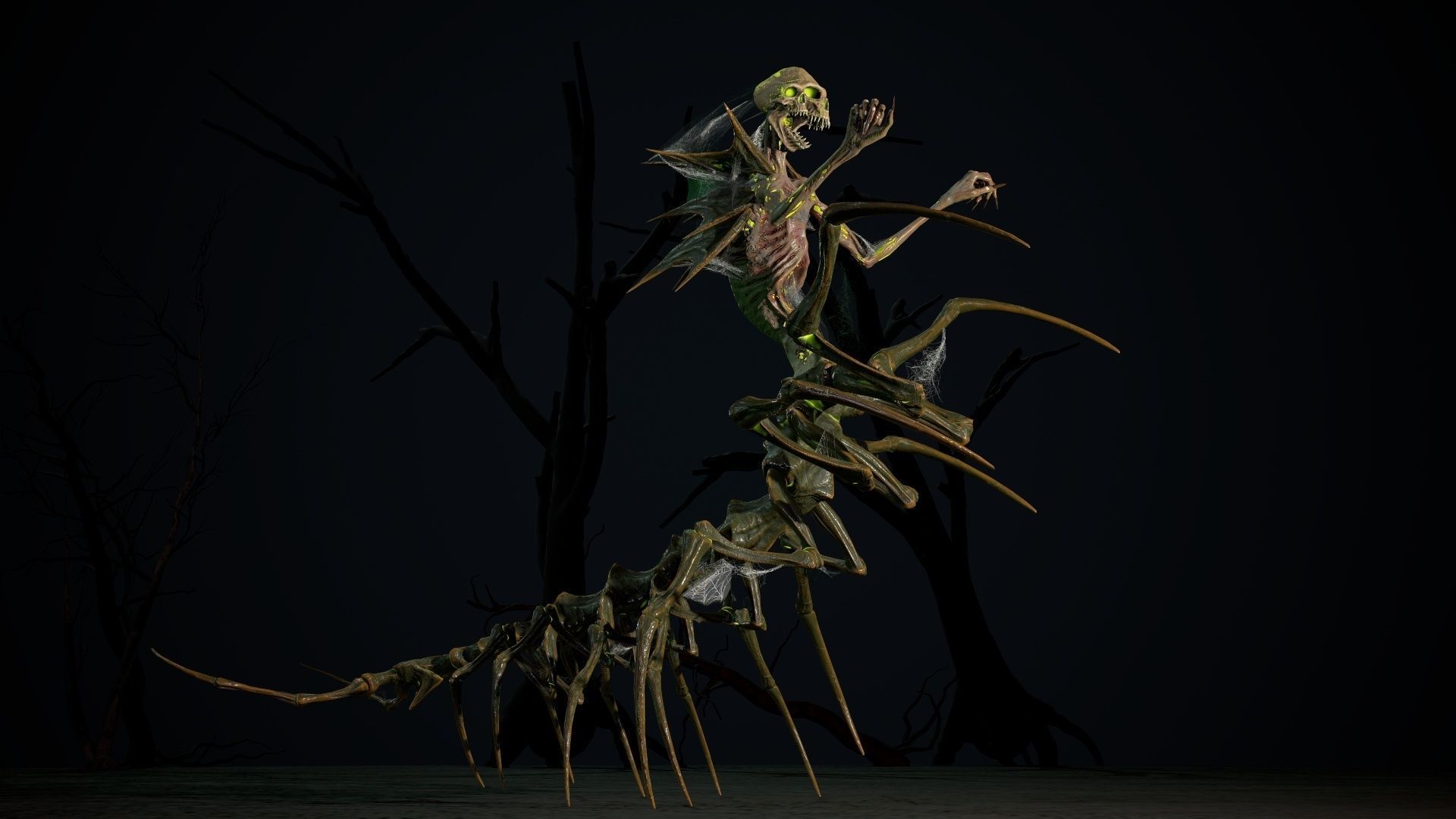 Undeath Centipede Low-poly 3D model_18