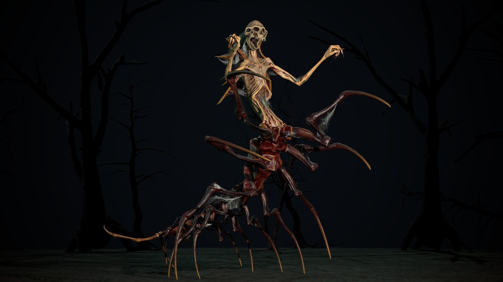Undeath Centipede Low-poly 3D model_15