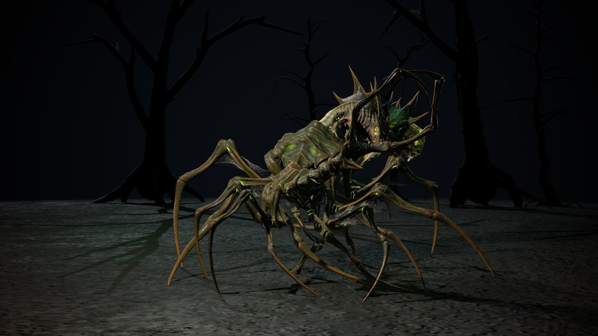 Undeath Centipede Low-poly 3D model_20