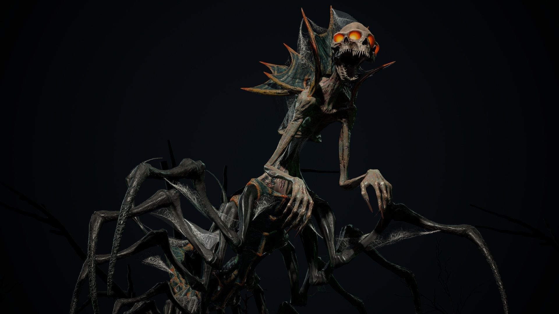 Undeath Centipede Low-poly 3D model_14