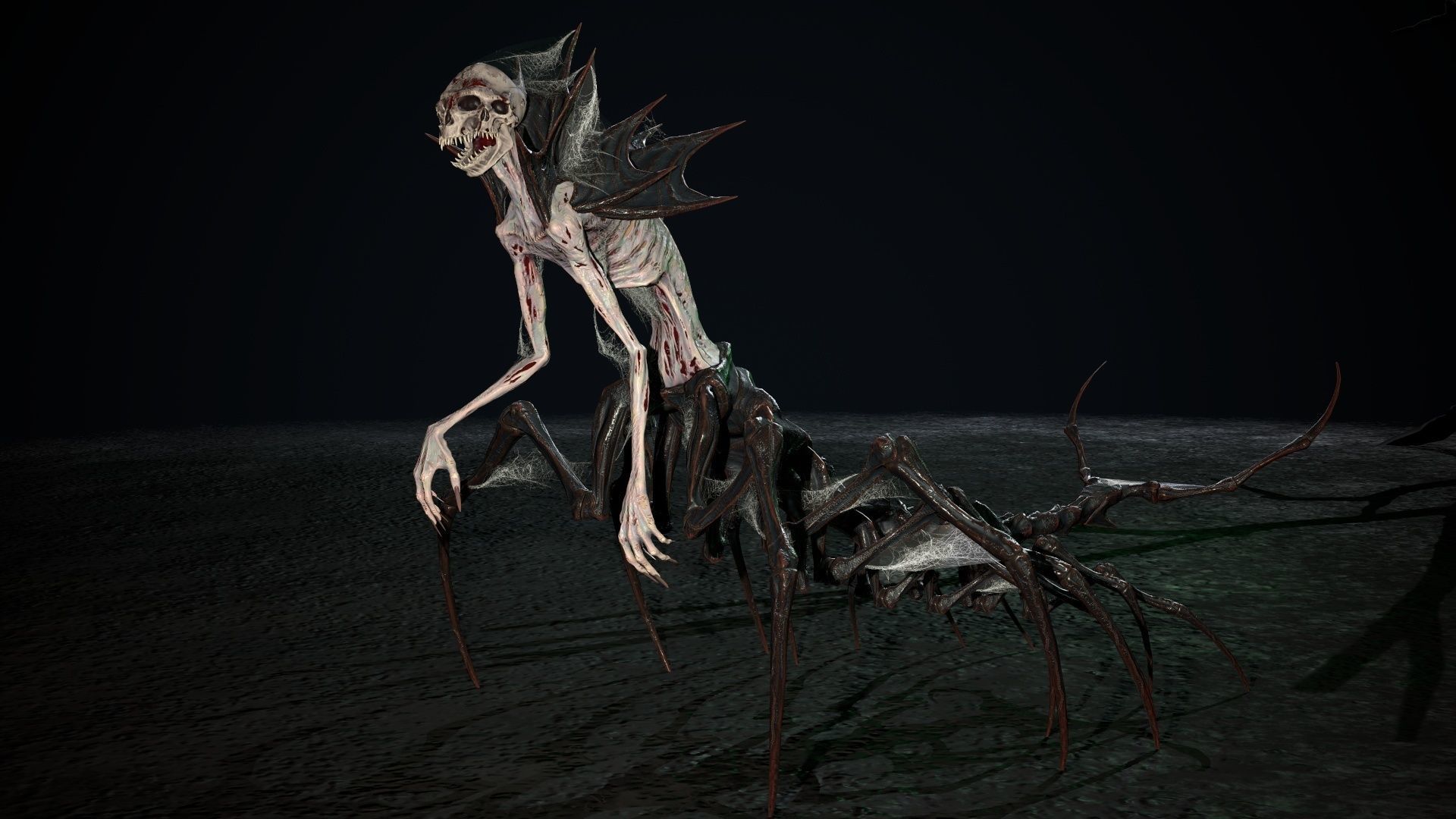 Undeath Centipede Low-poly 3D model_7