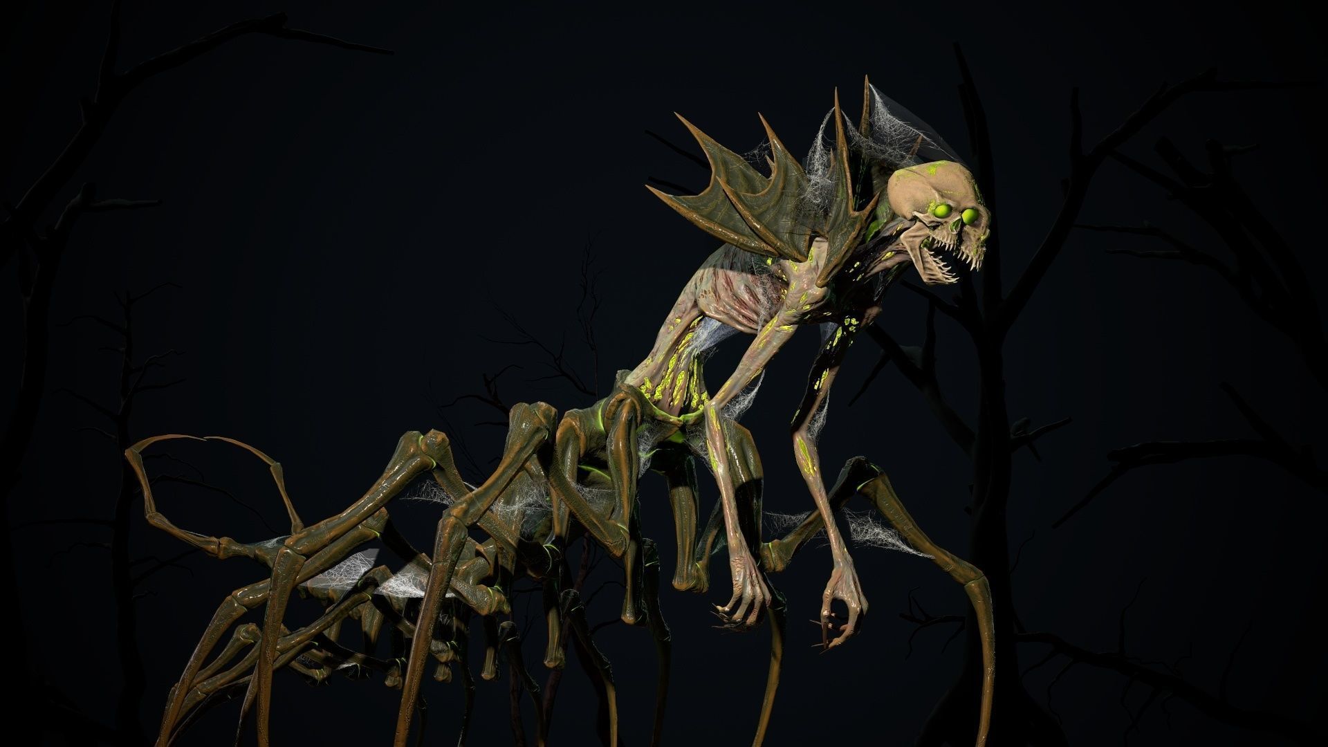 Undeath Centipede Low-poly 3D model_8