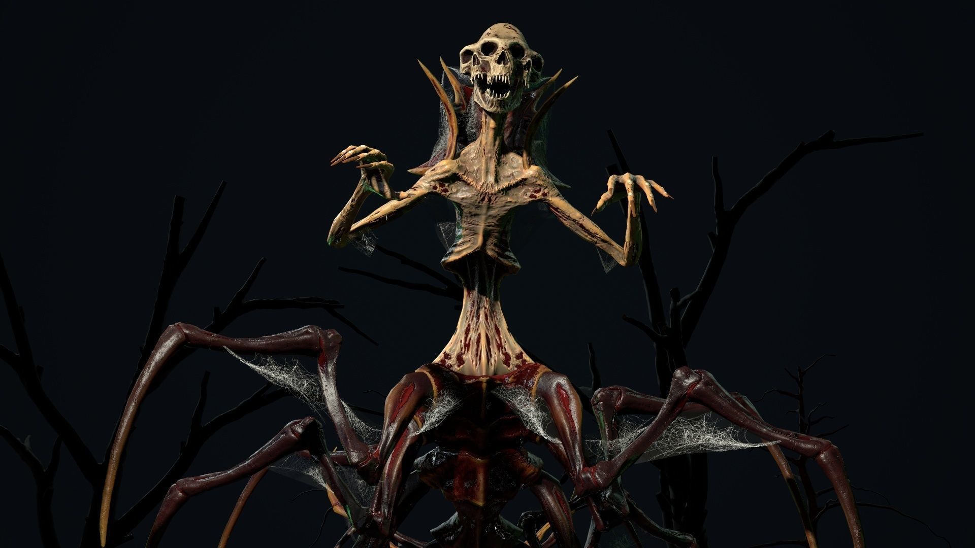 Undeath Centipede Low-poly 3D model_17