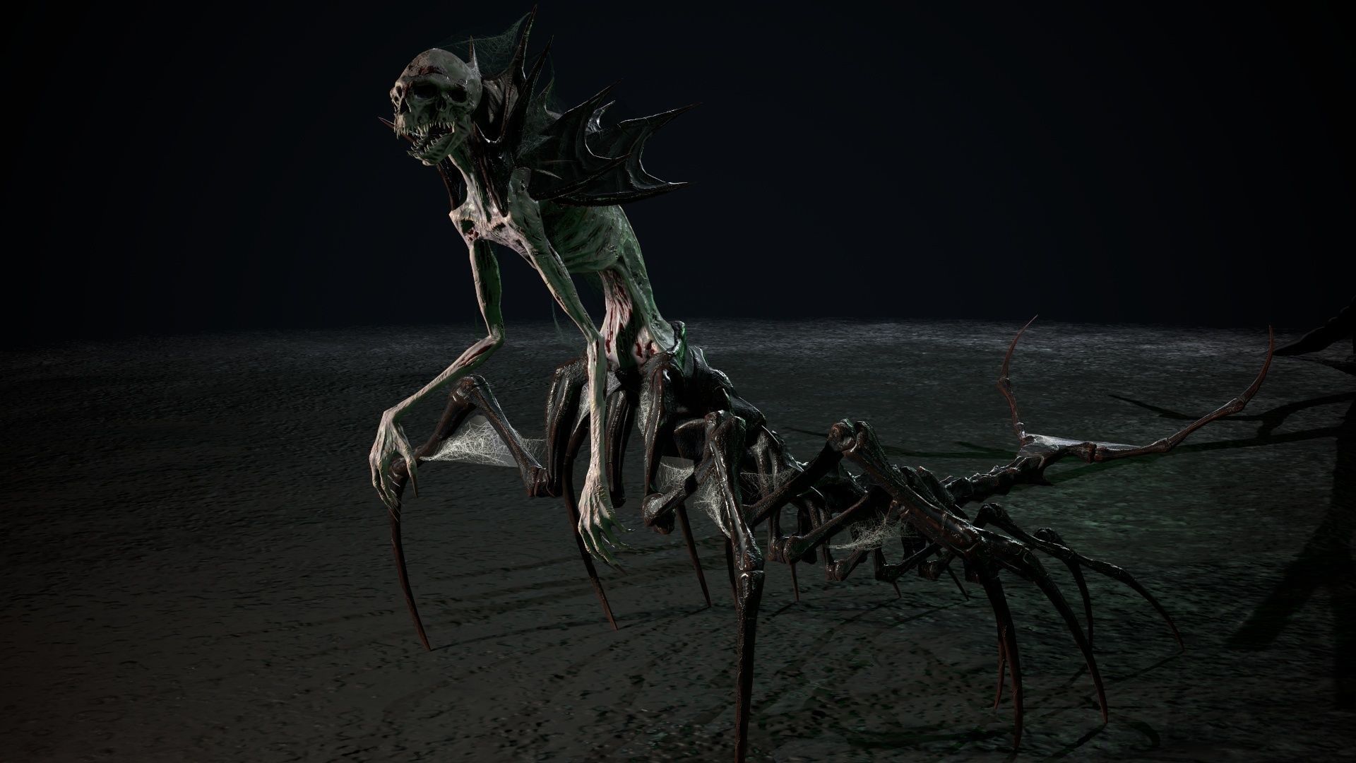 Undeath Centipede Low-poly 3D model_6