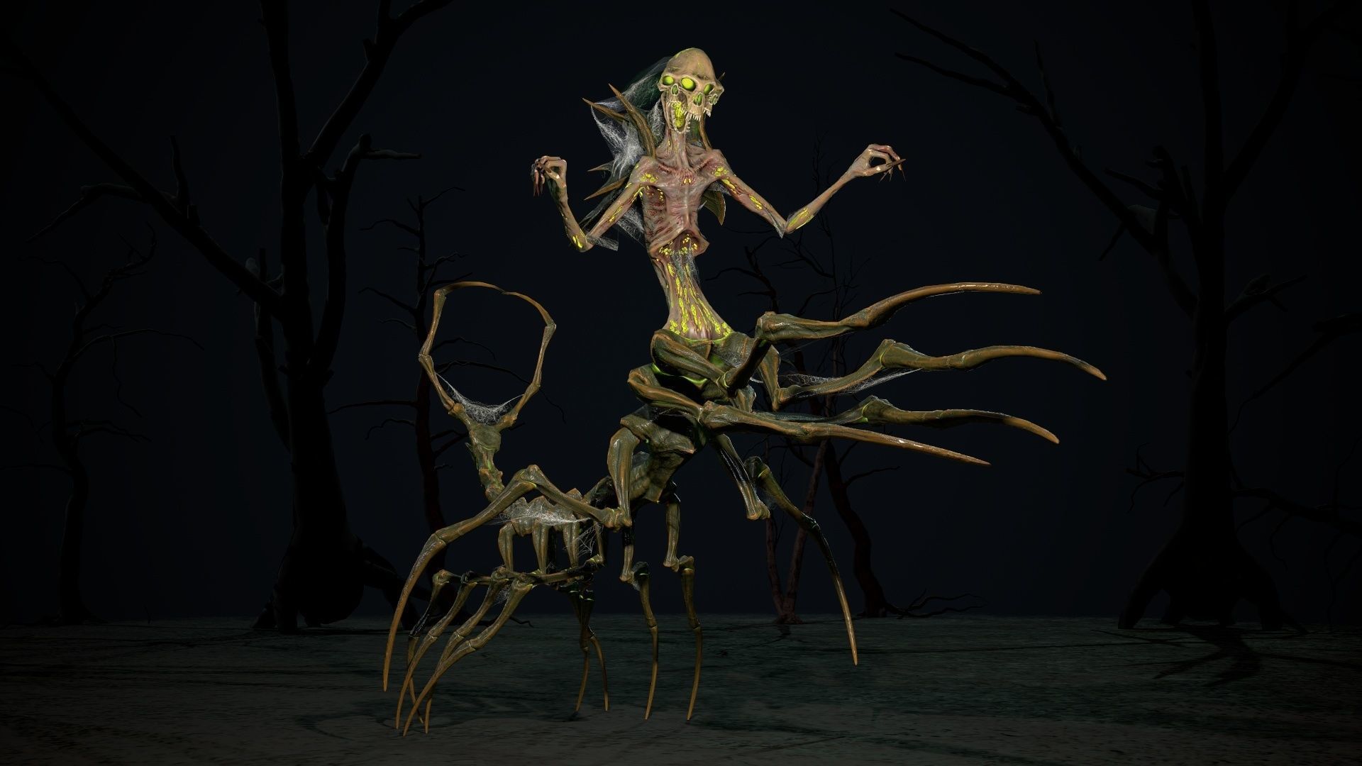 Undeath Centipede Low-poly 3D model_19