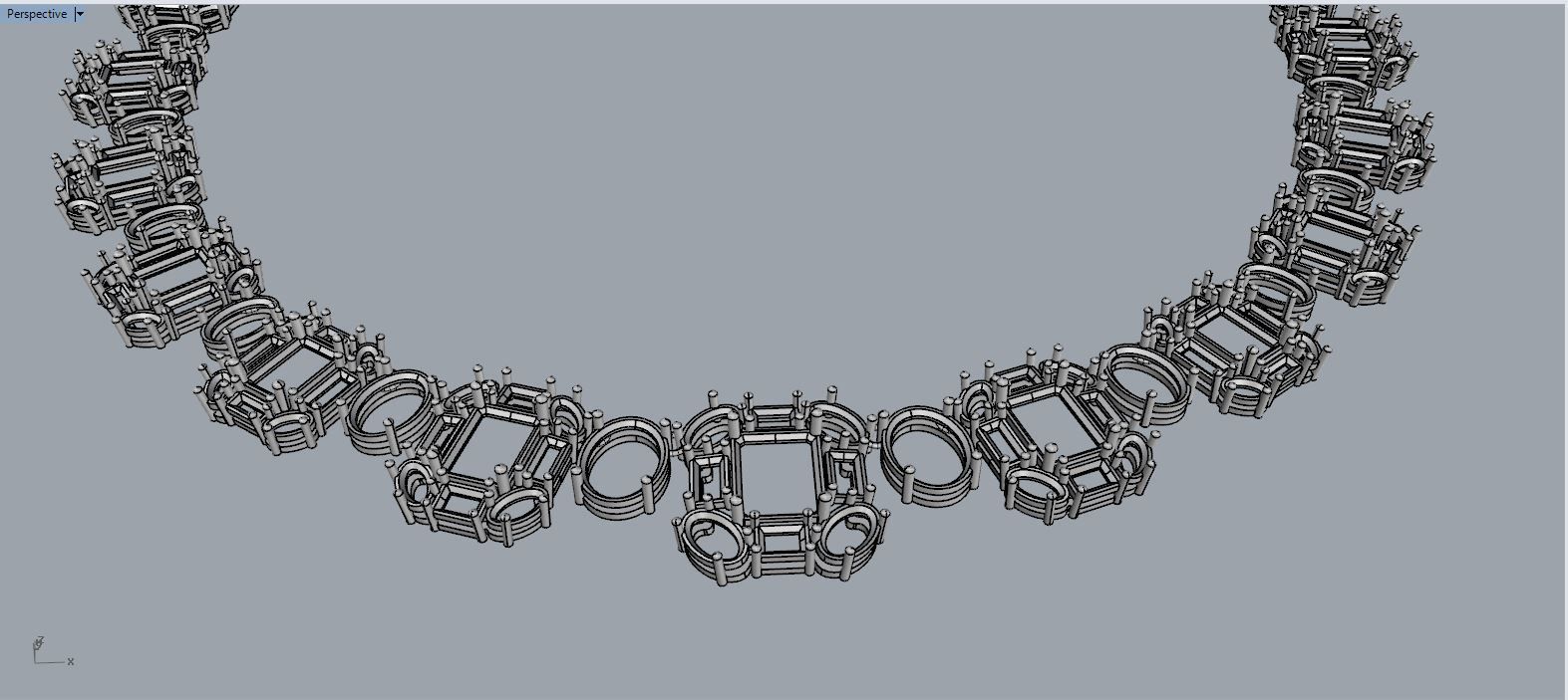 Diamond and Topaz necklace 3D print model 3D print model_10