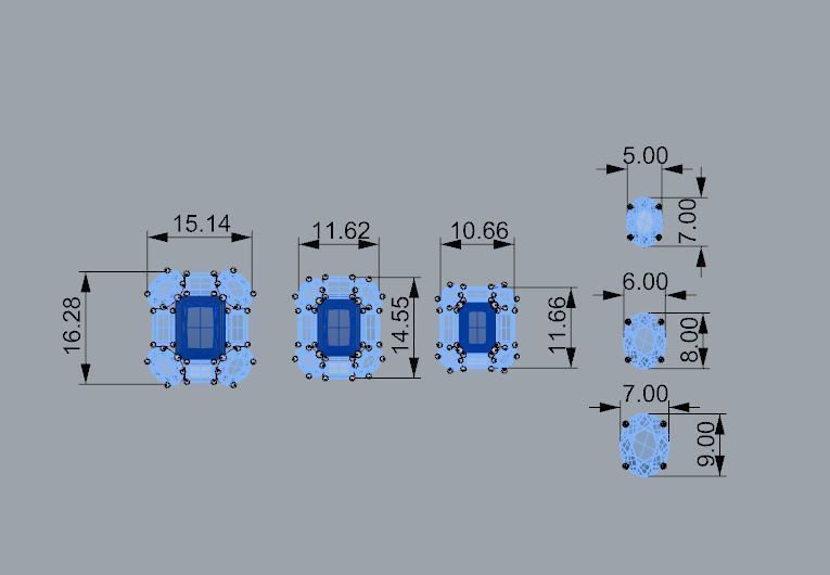 Diamond and Topaz necklace 3D print model 3D print model_11