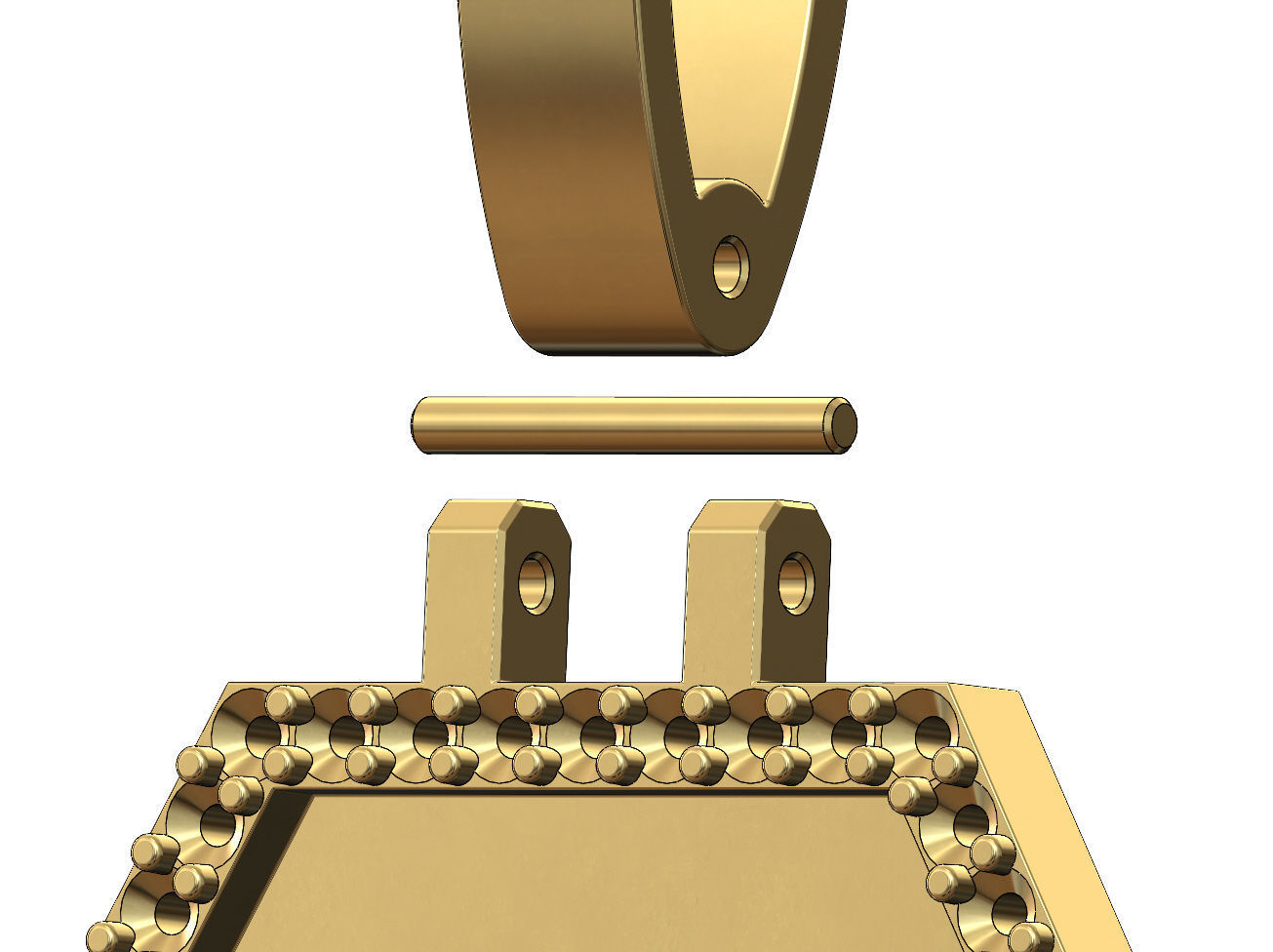 Hexagonal diamond memory picture pendant 3D print model_9