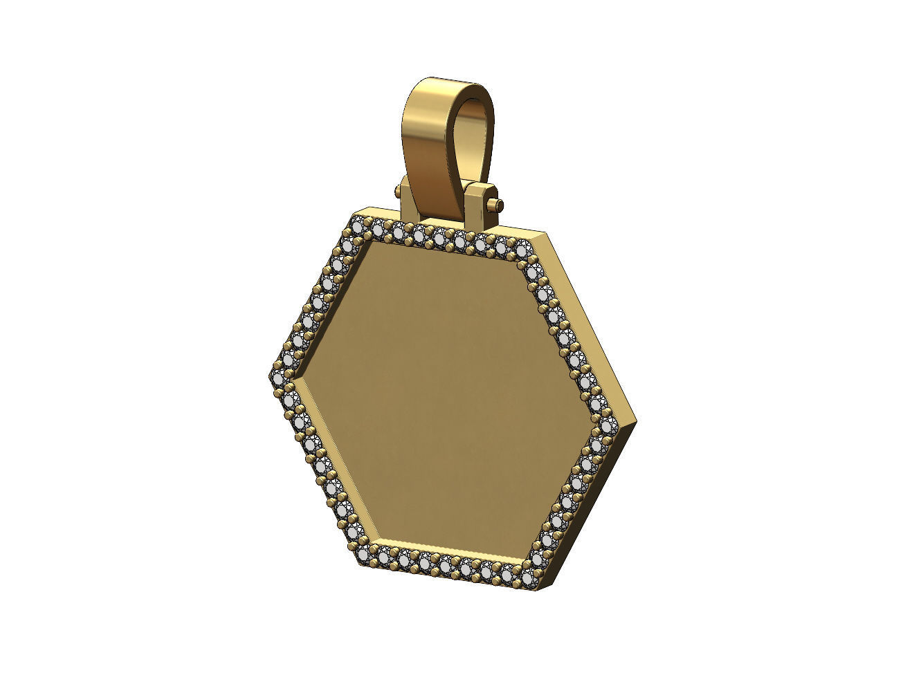 Hexagonal diamond memory picture pendant 3D print model_15