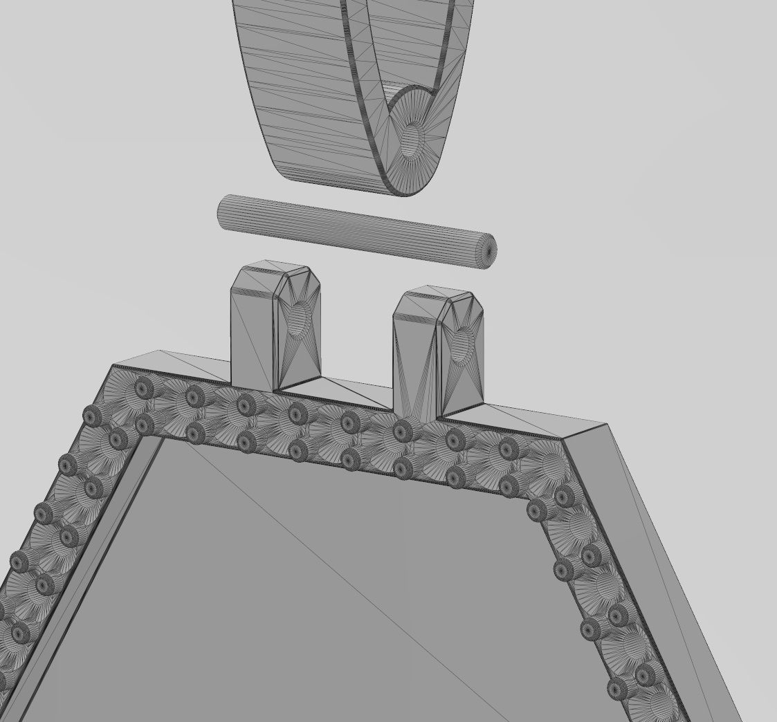 Hexagonal diamond memory picture pendant 3D print model_13