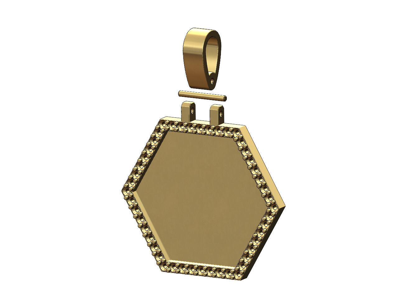 Hexagonal diamond memory picture pendant 3D print model_6