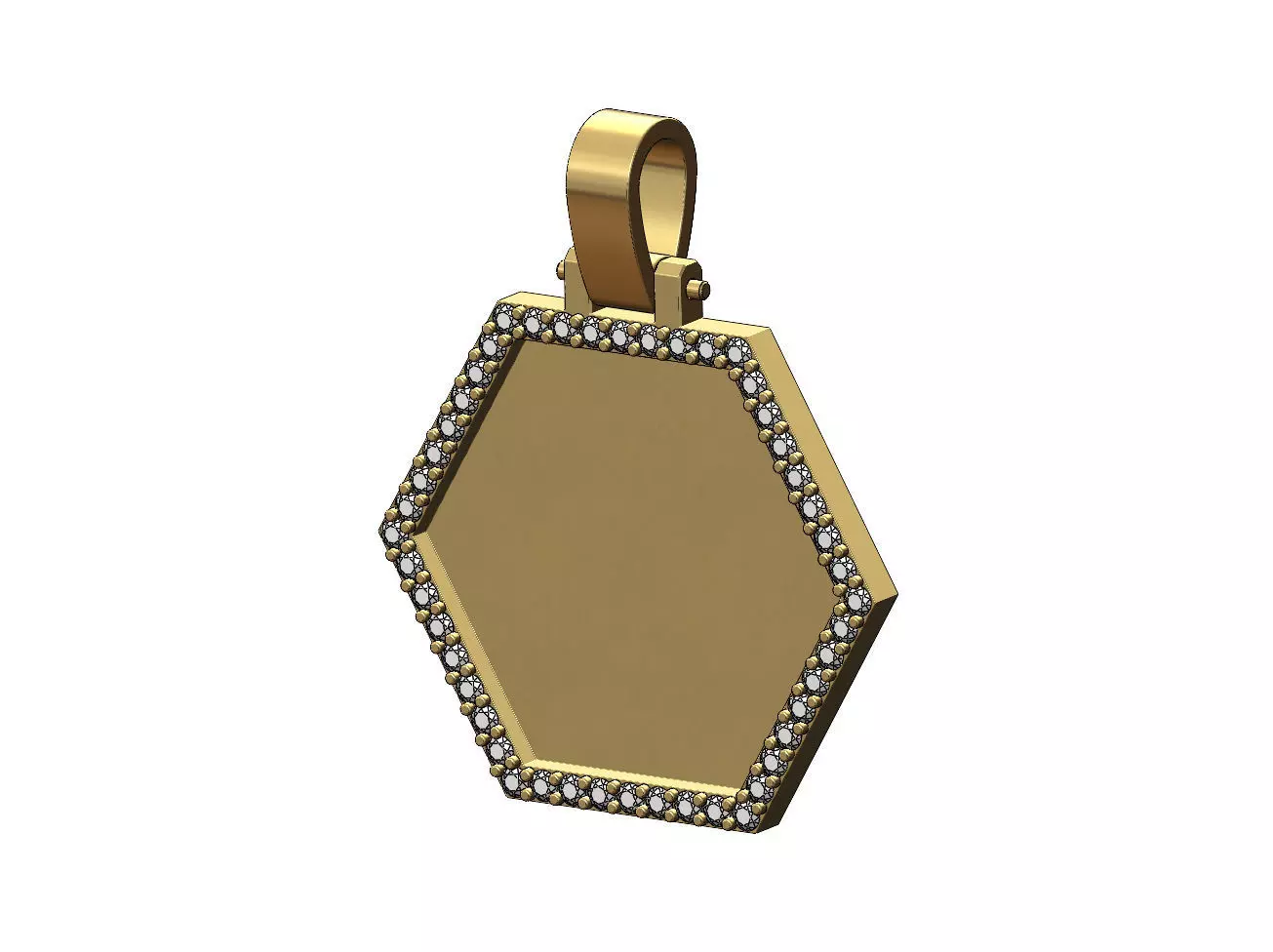 Hexagonal diamond memory picture pendant 3D print model_0