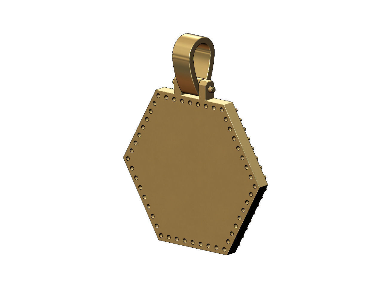 Hexagonal diamond memory picture pendant 3D print model_3