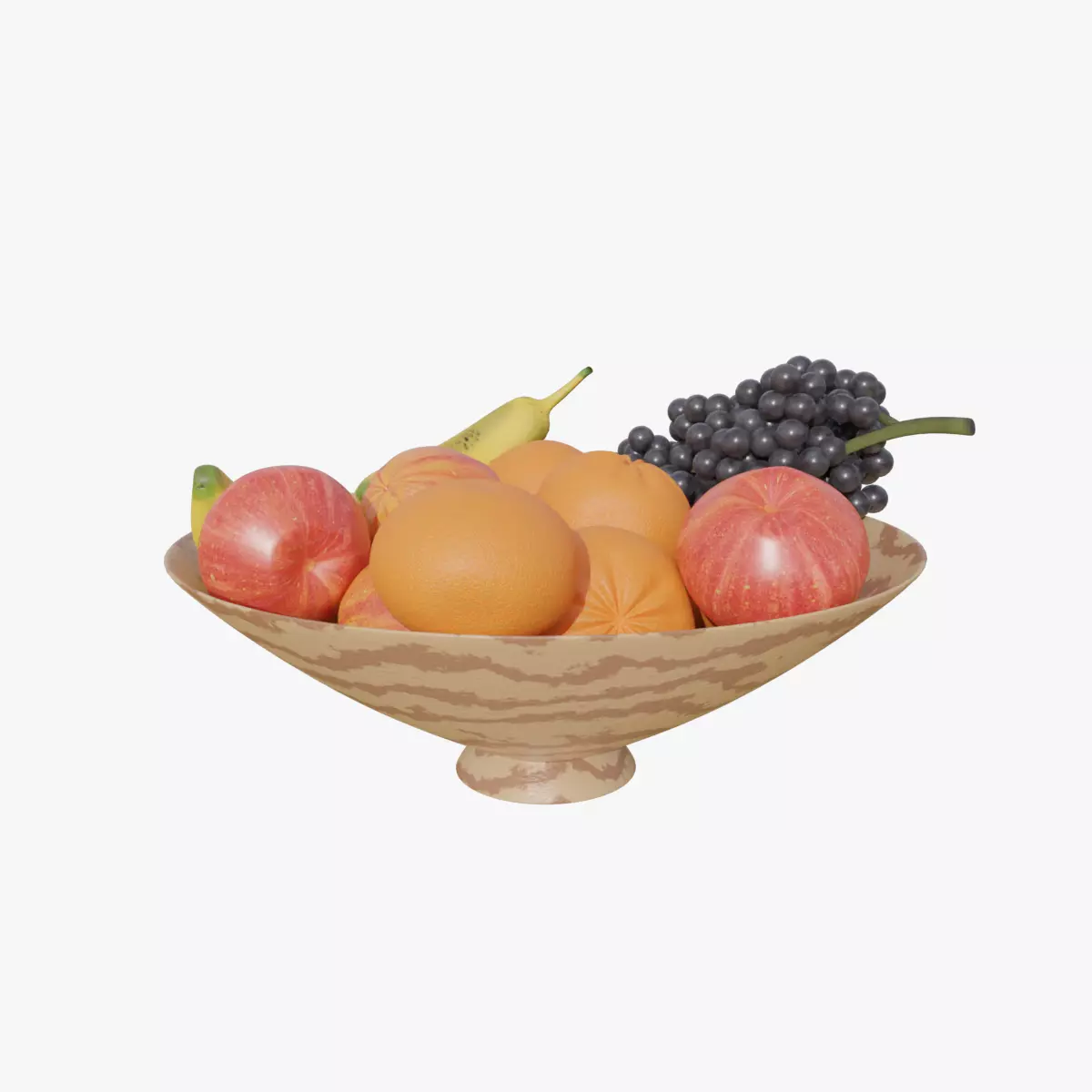 Fresh Fruits in a bowl Free 3D model